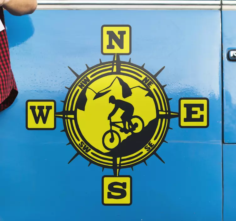 Mountainbike Kompass Wandaufkleber - TenStickers