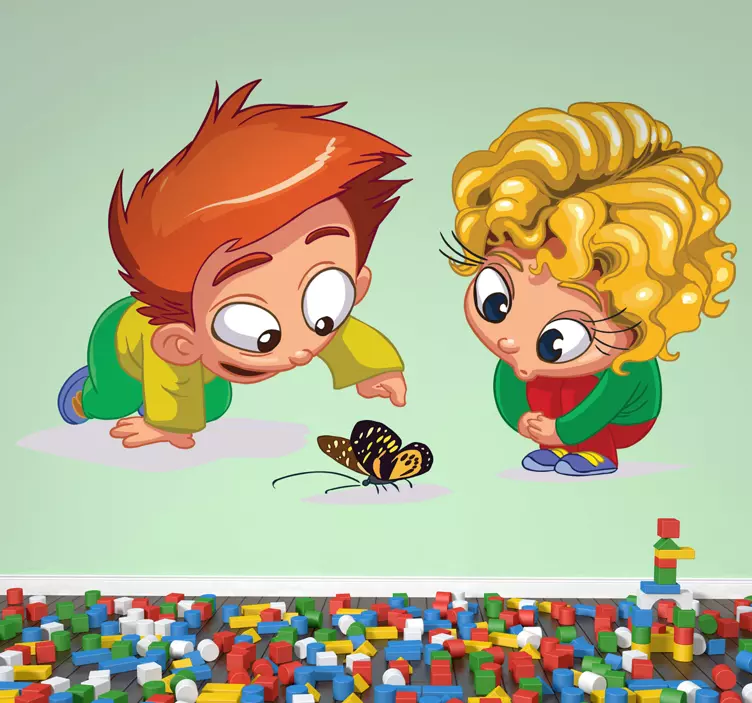 Neugierige Kinder Aufkleber - TenStickers