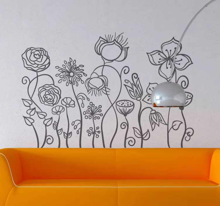 Niedliches Blumenranken Wandtattoo - TenStickers