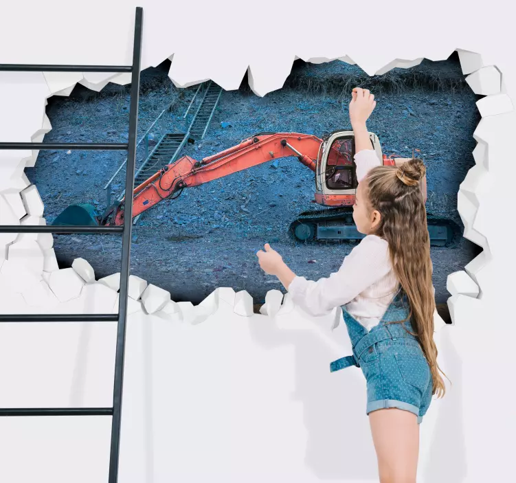 Wandtattoo visuelle Effekte baggerbau - TenStickers