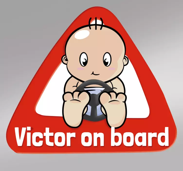 Baby on Board Aufkleber Lenkrad mit Namen - TenStickers