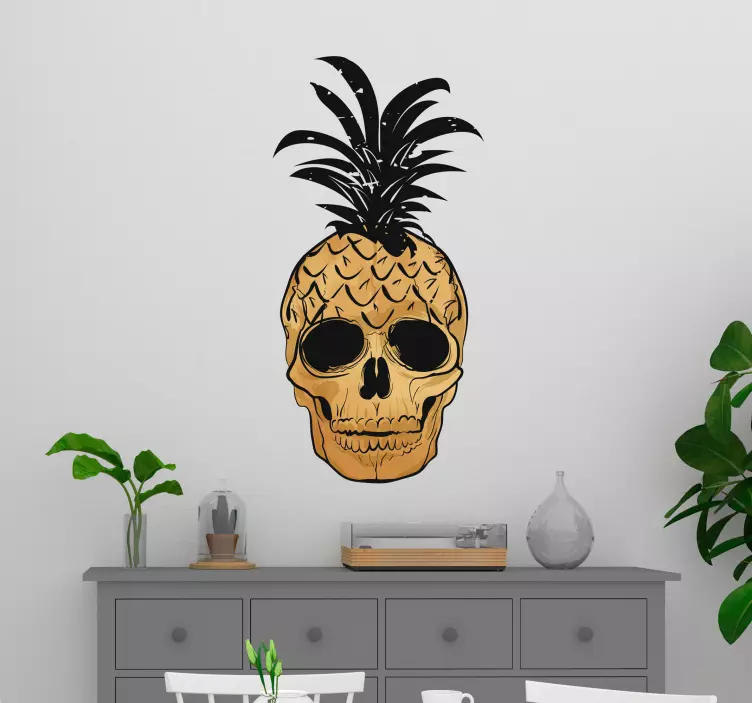 Origineller Aufkleber Ananas Pop Art Totenkopf - TenStickers