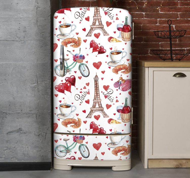 Kühlschrank Aufkleber pariser romantik-wrap - TenStickers