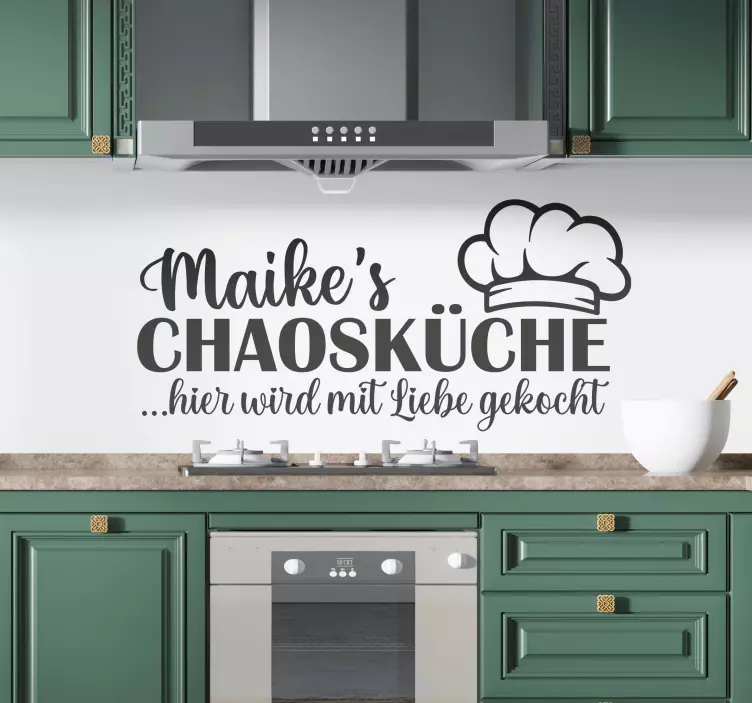 Personalisierter Aufkleber Chaosküche mit Name - TenStickers