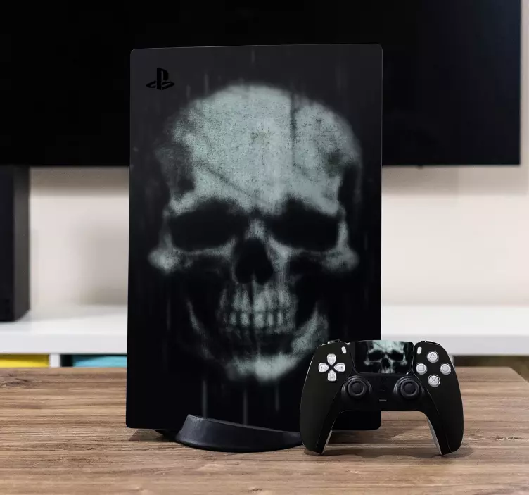 PS5 Aufkleber grunge-schädelhaut - TenStickers