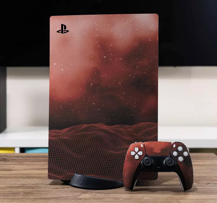 PS5 Skin kosmisches rotes thema - TenStickers