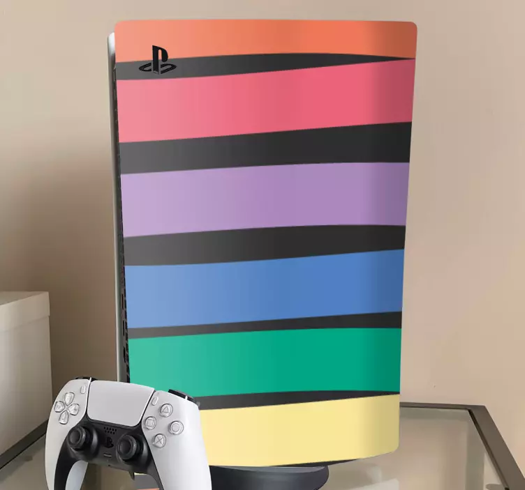 PS5 Skin lebendig gestreifter bezug - TenStickers