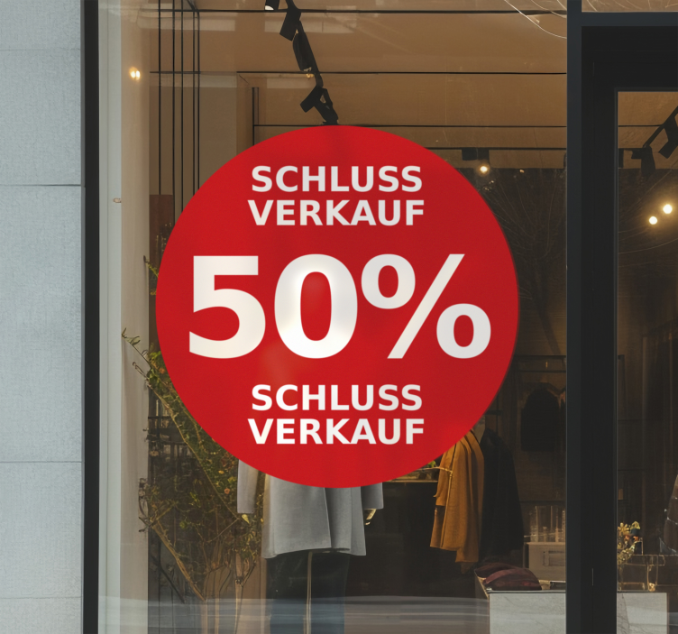 Rabatt Aufkleber rot abgerundete Ermäßigung - TenStickers