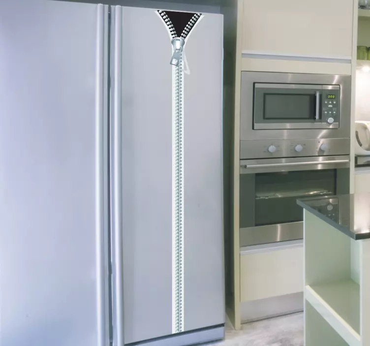 Reisverschluß Kühlschrank Aufkleber - TenStickers