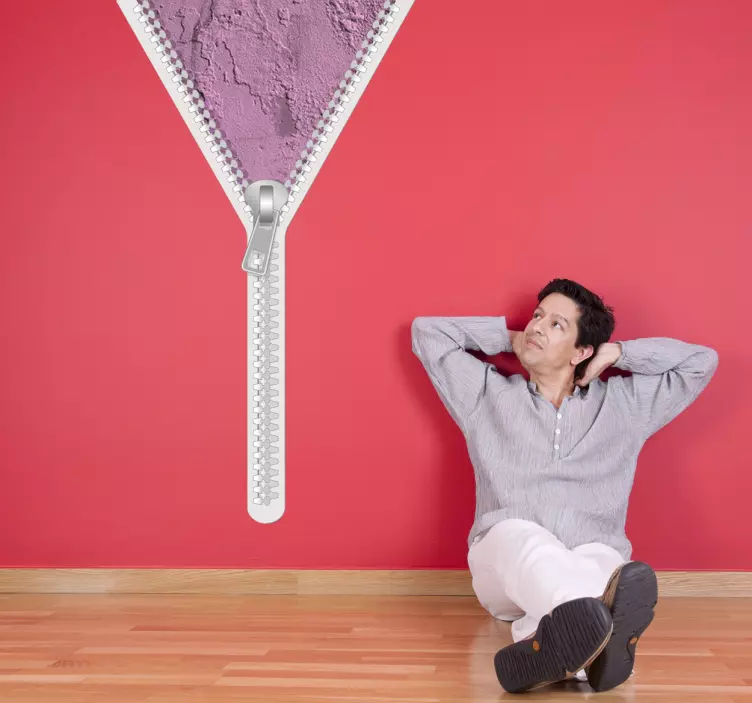 Reißverschluss rosa Wand Aufkleber - TenStickers