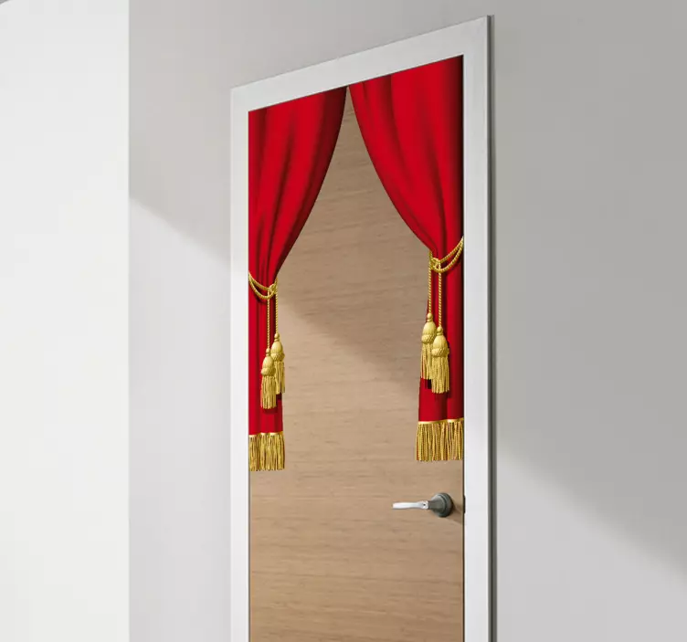 Rote Gardinen Aufkleber - TenStickers