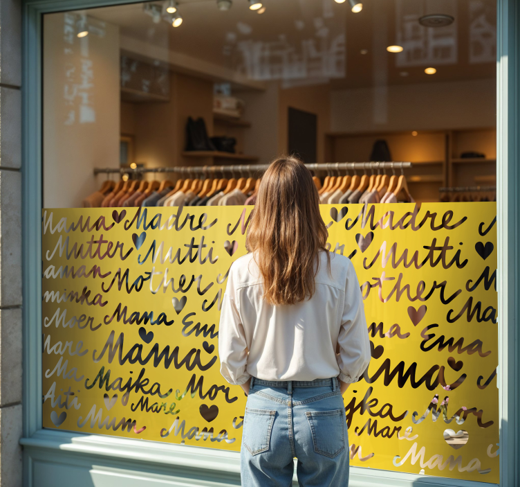 Schaufenster Folie mutter kalligraphisches wortmuster - TenStickers