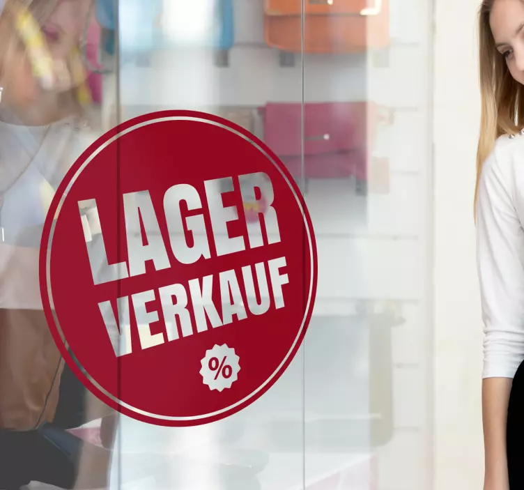 Schaufensteraufkleber Lagerverkauf - TenStickers