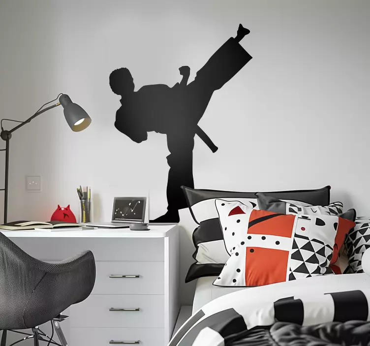 Silouhette Karate Wandtattoo - TenStickers