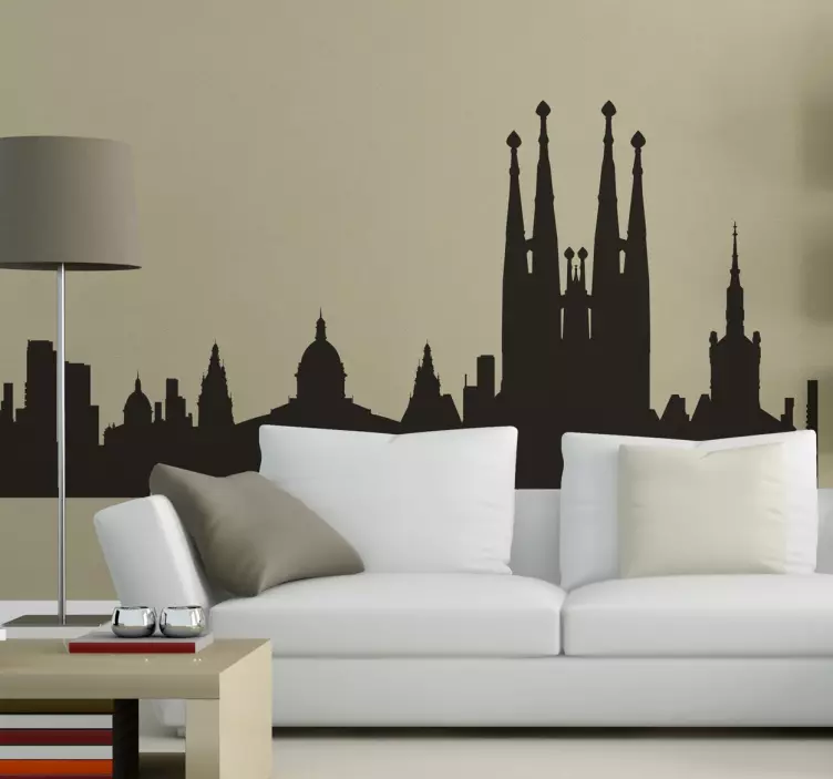 Skyline Barcelona Wandtattoo - TenStickers