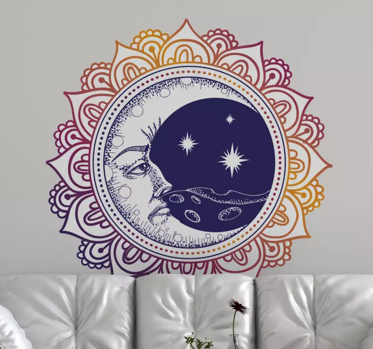 Sonne und Mond Mandala Wandtattoo - TenStickers