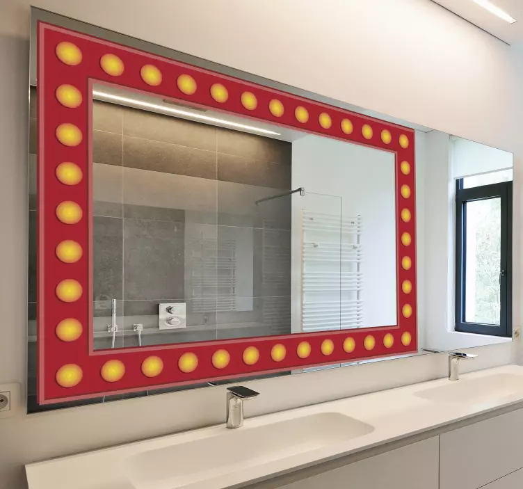 Spiegel Aufkleber Glühbirnen Effekt - TenStickers