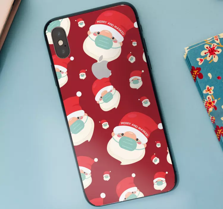 Sticker IPhone fröhliche weihnachtsmanngesichter - TenStickers