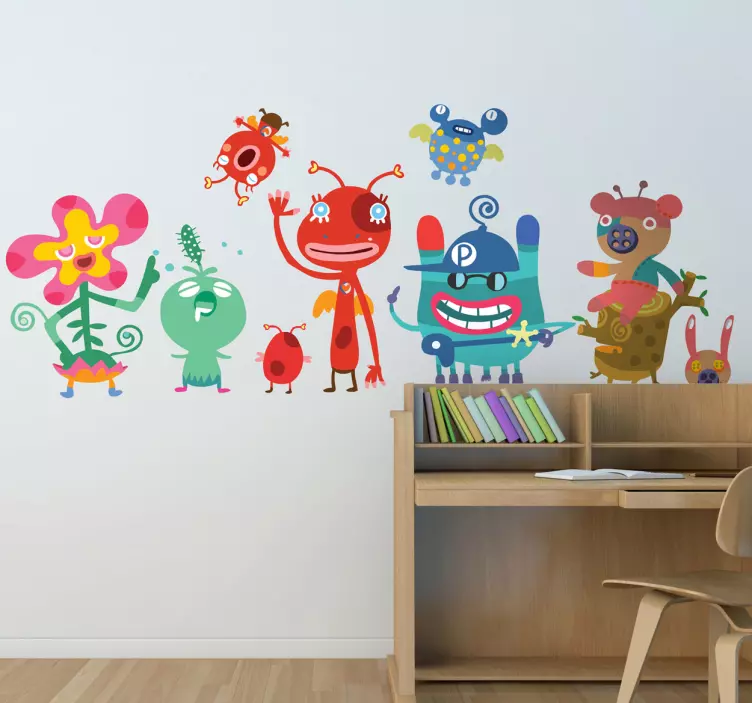 Sticker Set Kinderzimmer Monster - TenStickers