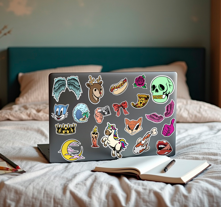 Laptop Aufkleber zufällige designs eingestellt - TenStickers