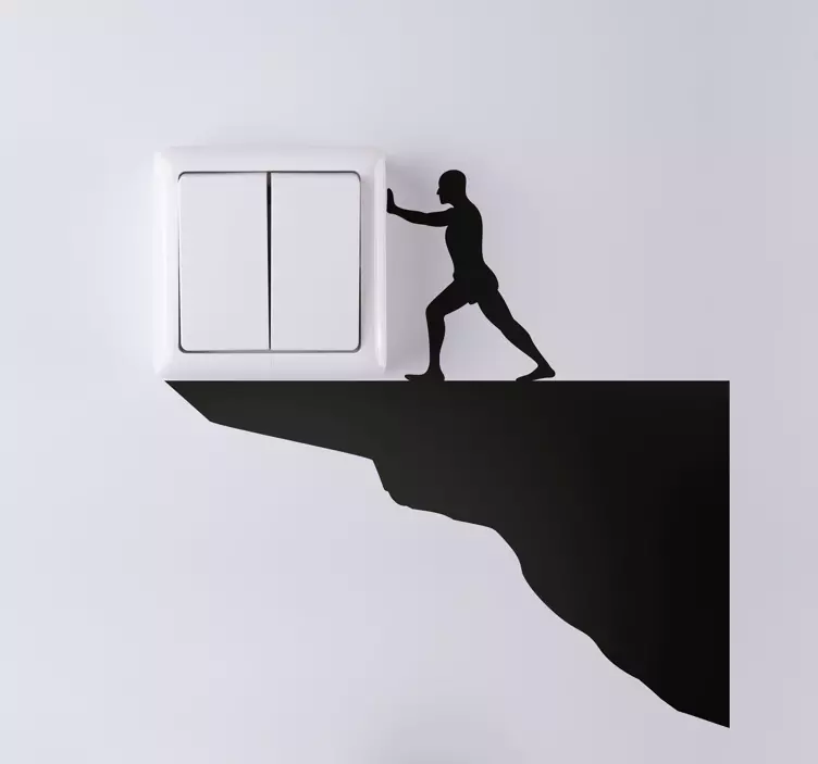 Aufkleber Silhouette Drängender mann - TenStickers