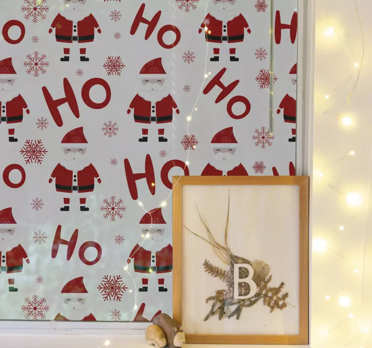 Weihnachtssticker Santa Claus und hohoho Muster - TenStickers