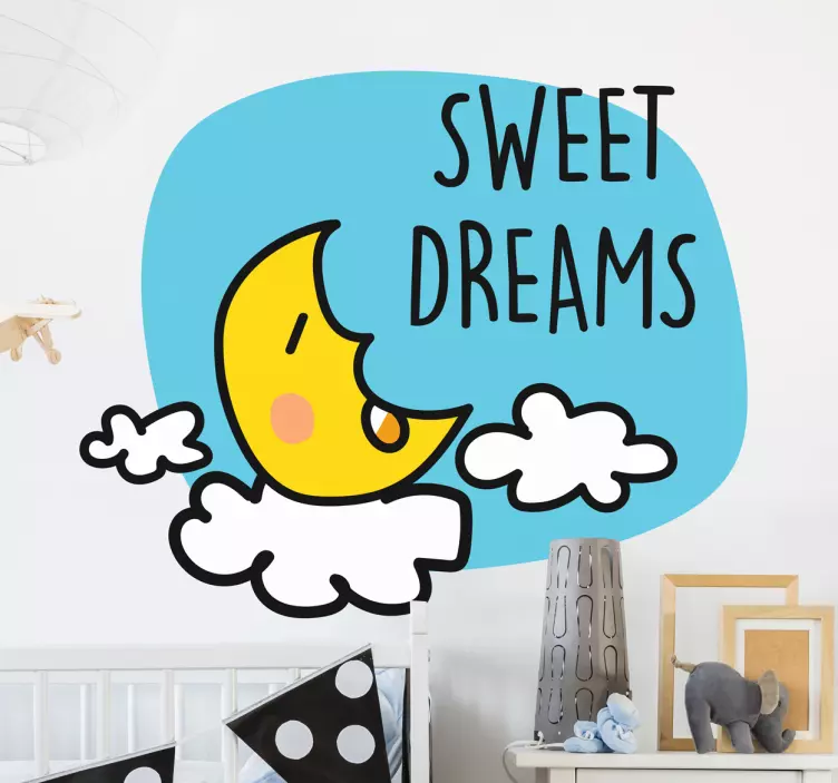 Sweet dreams Mond Aufkleber - TenStickers