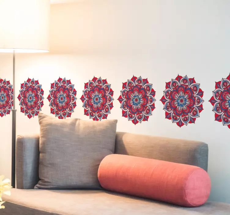 Bordüre selbstklebend Lotusblumen Mandalas - TenStickers