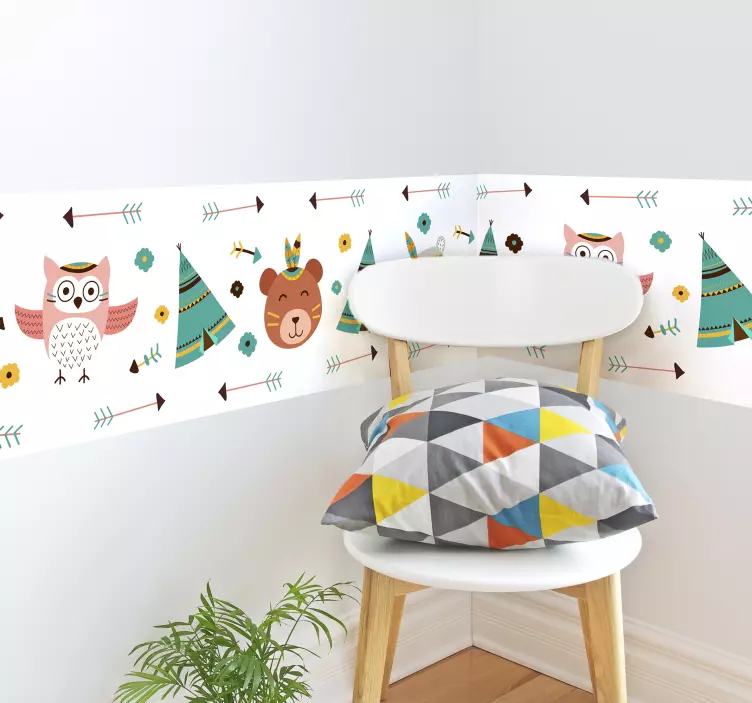 Tiere Tipis Wandsticker Kinderzimmer - TenStickers
