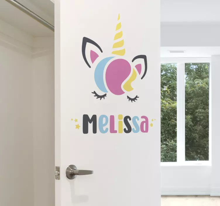 Türaufkleber Personalisierter einhornname - TenStickers