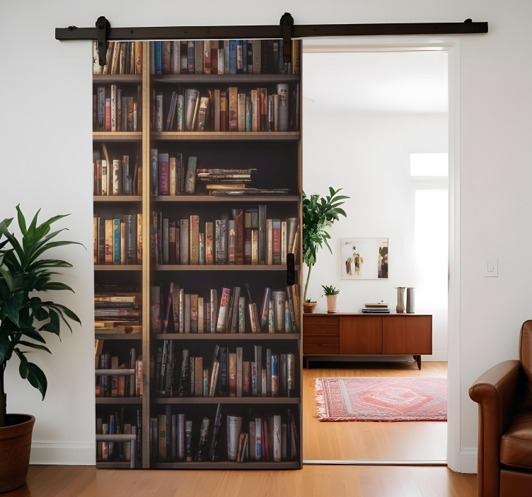 Türaufkleber bibliotheksregale schließen sich - TenStickers