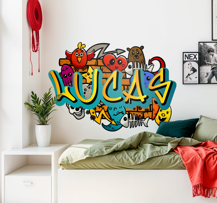Urban Sticker Vollfarbiges graffiti mit personalisiertem Namen - TenStickers