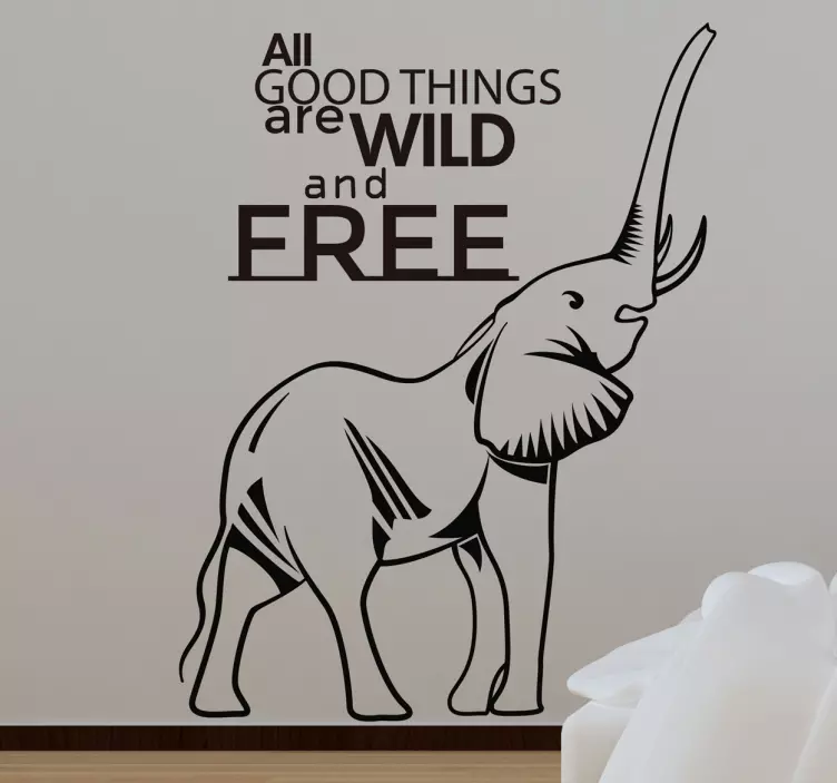 Wandtattoo Elefant Wild and Free - TenStickers
