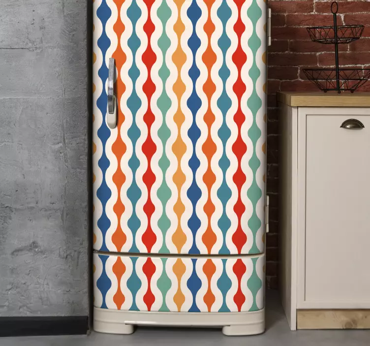 Vintage wellen kühlschrank aufkleber - TenStickers