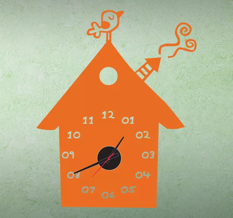 Vogelhaus Uhr Aufkleber - TenStickers