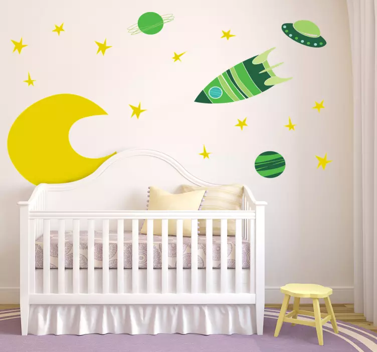 Wandsticker Kinderzimmer Rakete - TenStickers