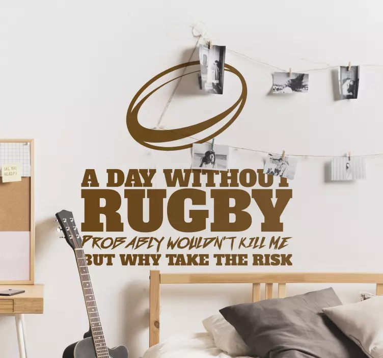 Wandtattoo a day without rugby - TenStickers