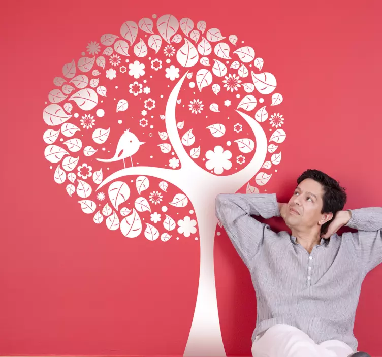 Wandtattoo abstrakter Buam mit runder Krone - TenStickers