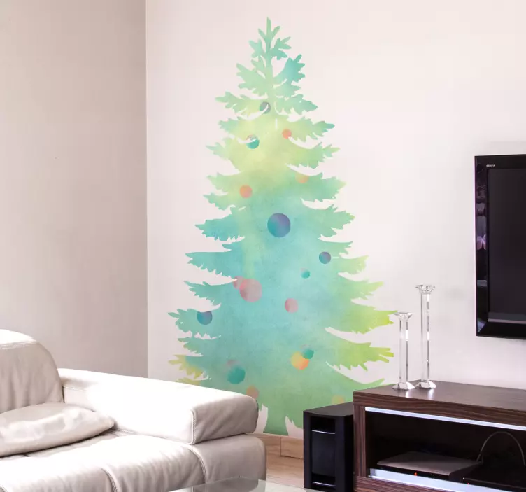Wandtattoo aquarell Weihnachtsbaum - TenStickers