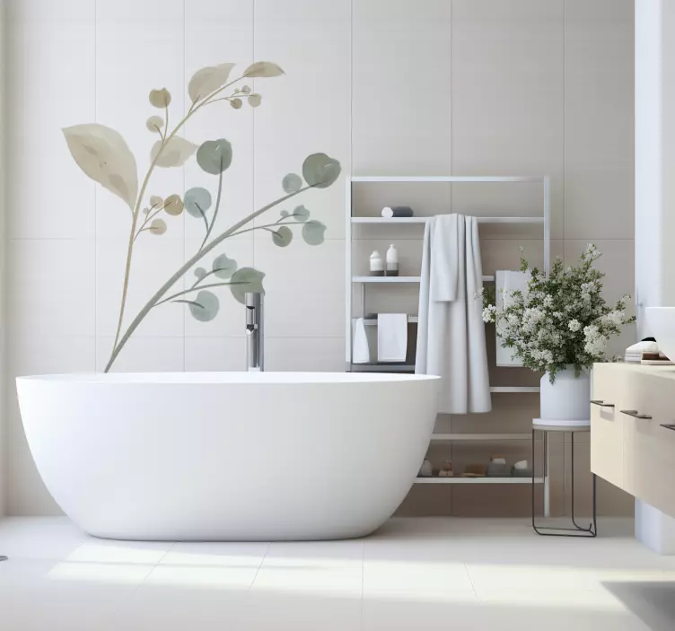 Wandtattoo Badezimmer aquarellzweig - TenStickers