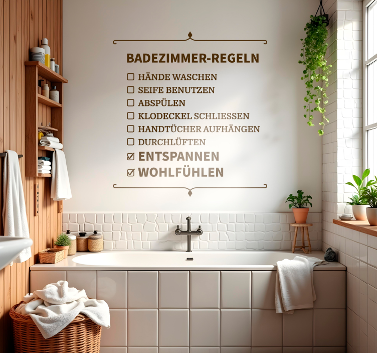 Wandtattoo Badezimmer lockerung der regeln - TenStickers