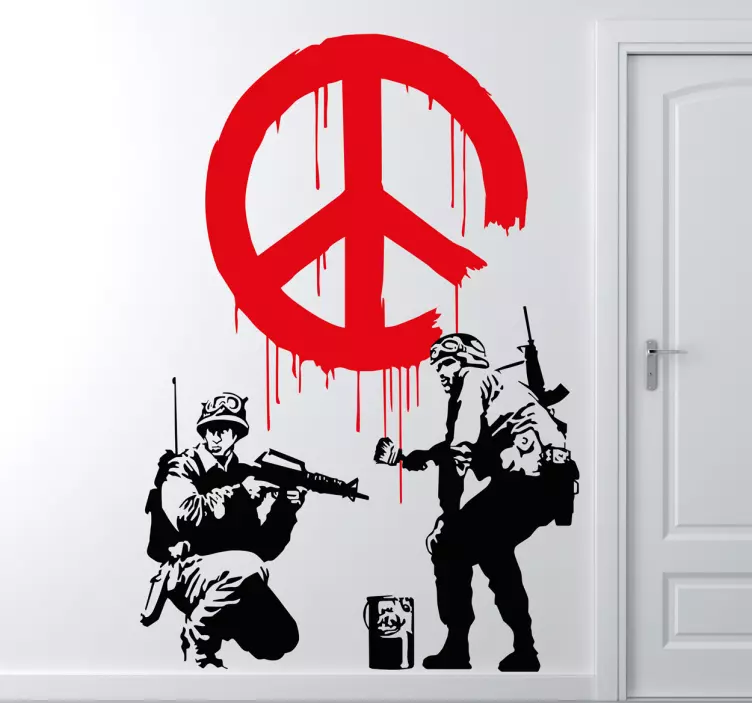 Wandtattoo Banksy Soldaten - TenStickers
