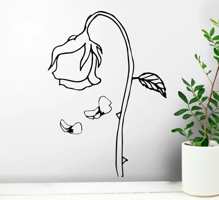 Wandtattoo Wohnzimmer elegante rose umriss - TenStickers