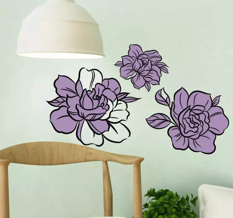 Wandtattoo Blumen elegantes botanisches arrangement - TenStickers
