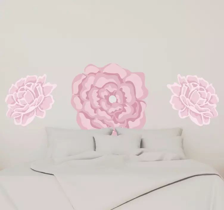 Wandtattoo Blumen rosafarbene blumenakzente - TenStickers
