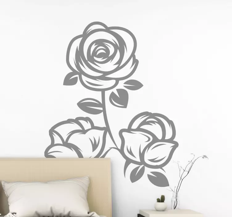 Wandtattoo Blumen stilvolles blumenarrangement - TenStickers