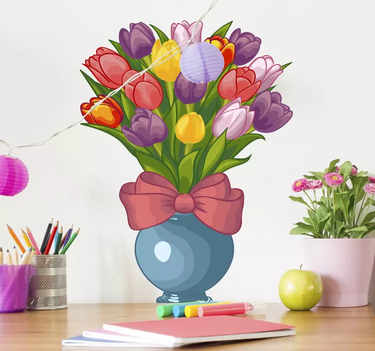 Wandtattoo Blumen blumenarrangement im Vase - TenStickers
