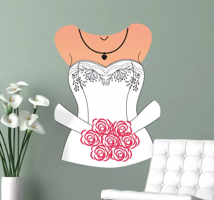 Wandtattoo Brautkleid Büste - TenStickers