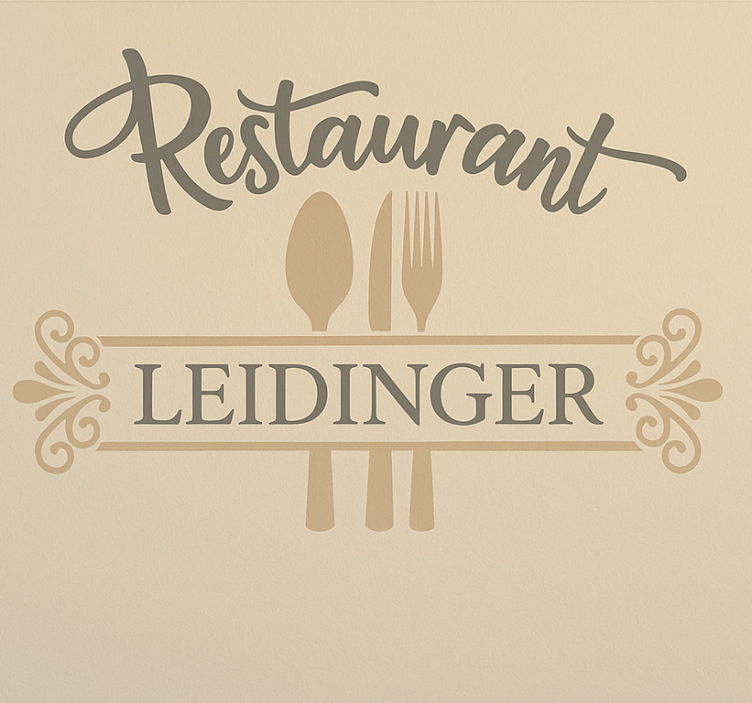 Wandtattoo Chefkoch individuelles restaurant mit utensilien - TenStickers