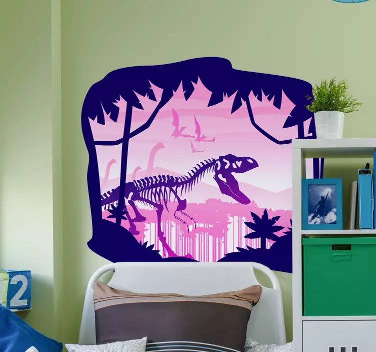 Wandtattoo Dino dinosaurier-skelett-szene - TenStickers
